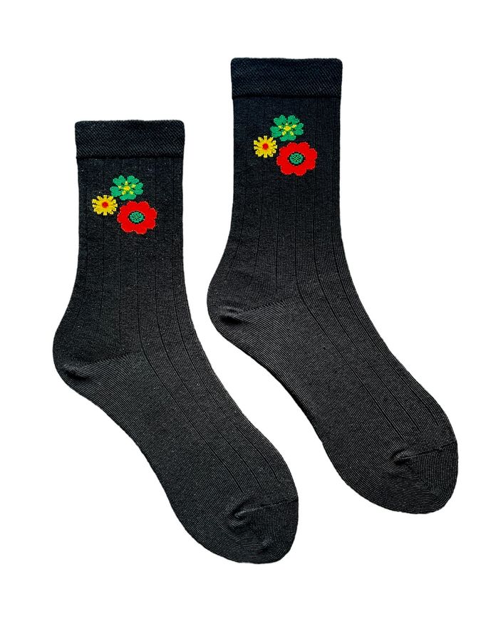 Women's Socks "Flowers", made from Indian cotton