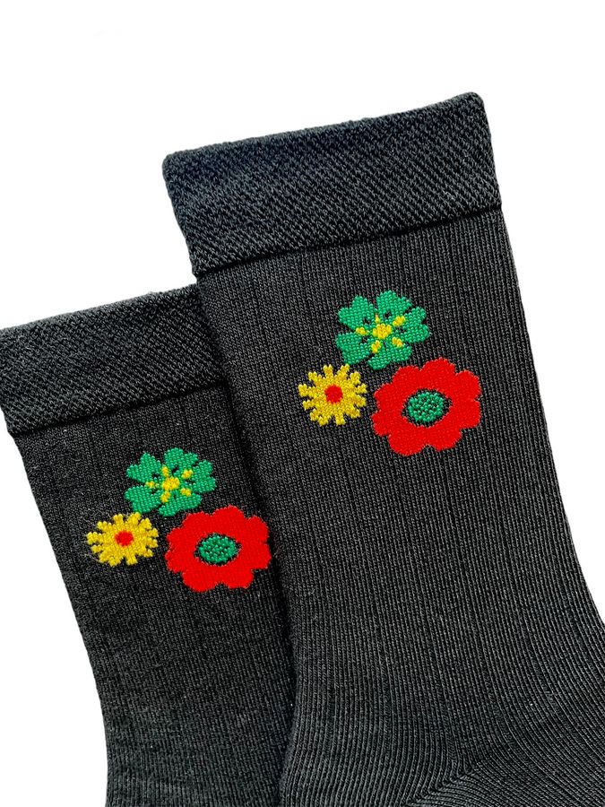 Women's Socks "Flowers", made from Indian cotton