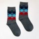 Шкарпетки "Кольорові квадрати" з індійської бавовни, сірий меланж