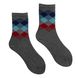 Socks "Colored squares" made from Indian cotton, grey melarge