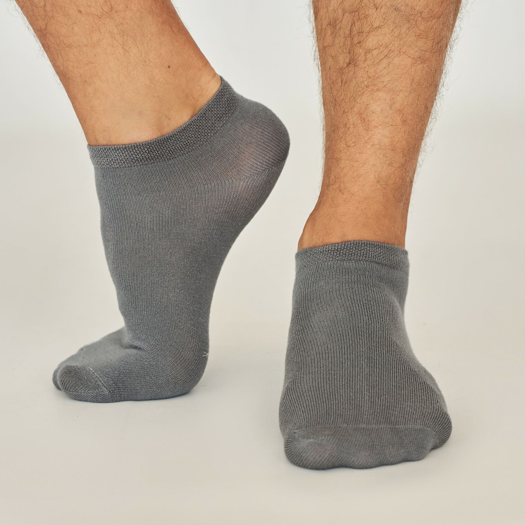 Men's ankle BAMBOO socks, dark grey - Ukrainian socks manufacturer