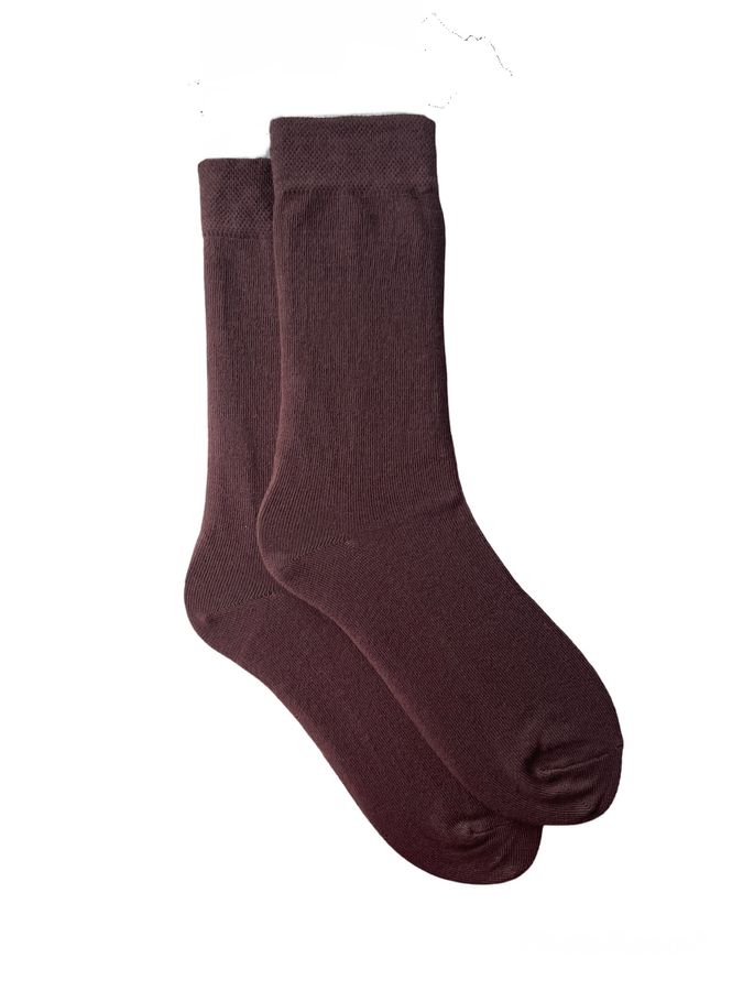 Шкарпетки чоловічі "Класичні" з високим пагомілком з індійської бавовни, коричневі