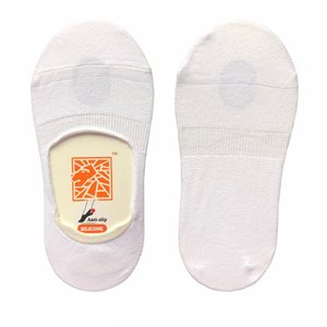 Women's "invisible" socks with Anti-slip SILICONE, white, 35-37