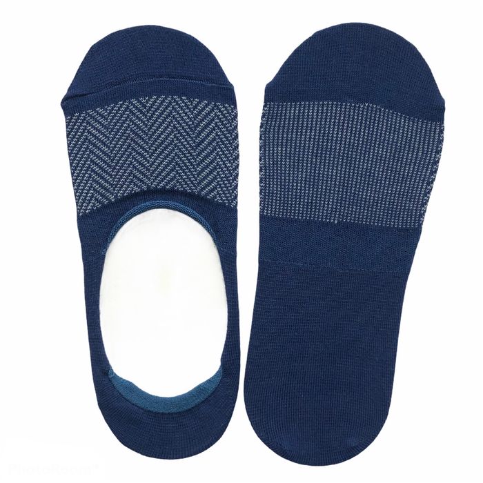 Men's Jacquard "invisible" socks with Anti-slip SILICONE, blue