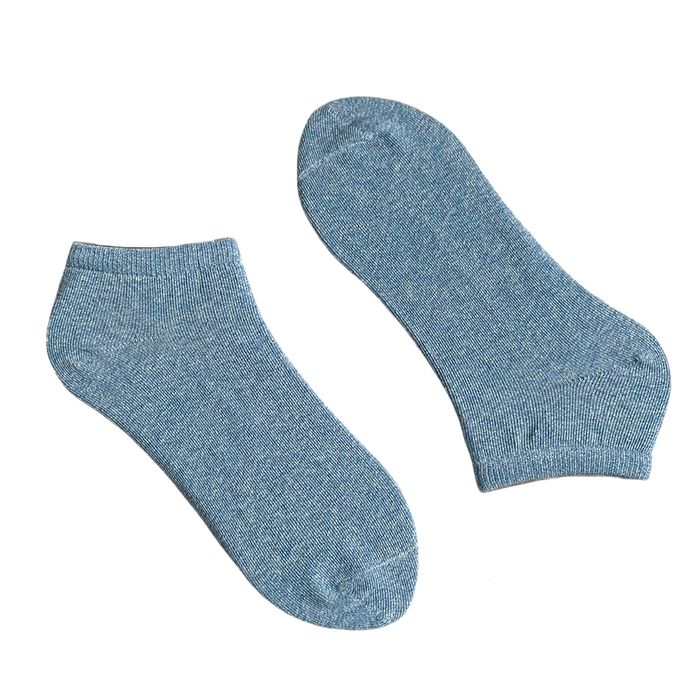 Мужские носки с коротким паголенком с индийского хлопка, голубой меланж