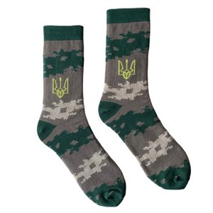 Men's socks "Military patriotic", made from Indian cotton, military green, 42-43