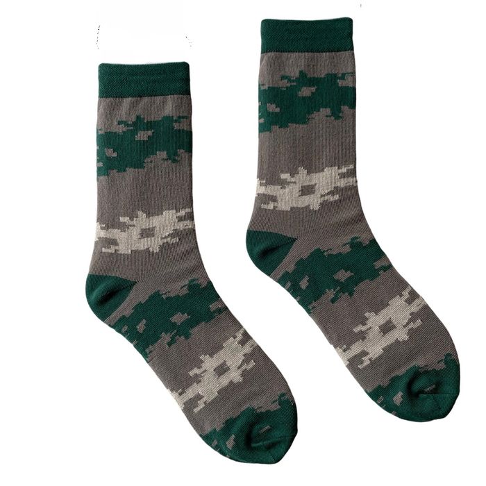 Шкарпетки чоловічі "Мілітарі", з індійської бавовни, зелені мілітарі, 42-43