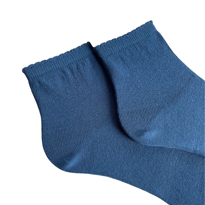 Шкарпетки жіночі "З пікотом" з індійської бавовни, синій