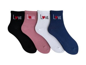 Набір жіночих шкарпеток "LOVE" з індійської бавовни, 4 пари