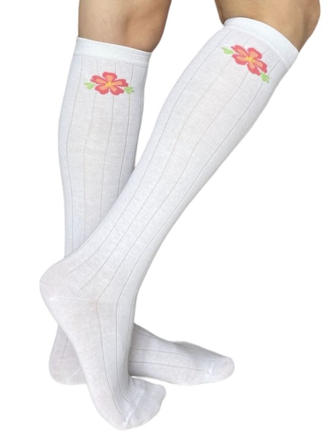 Knee length Socks "Tenderness", white