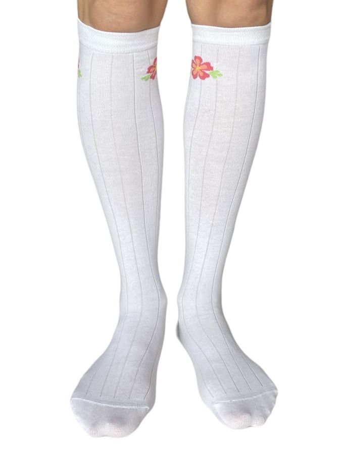 Knee length Socks "Tenderness", white