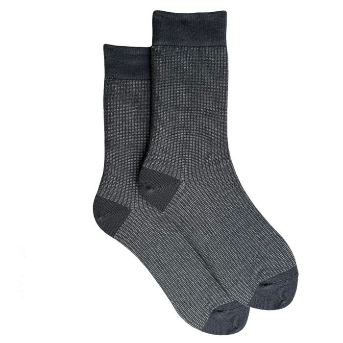 Мужские носки с индийского хлопка, серые с белым, 44-45
