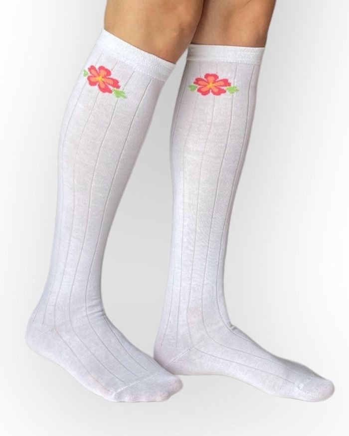 Knee length Socks "Tenderness", white