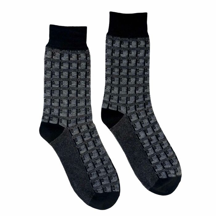 Men's jacquard socks made from Indian cotton, black