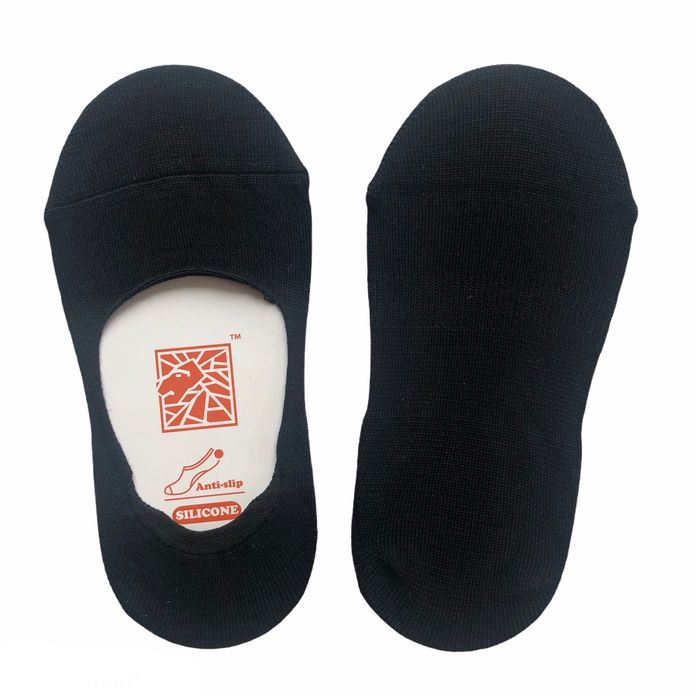 Women's "invisible" bamboo socks with Anti-slip SILICONE, black, 35-37