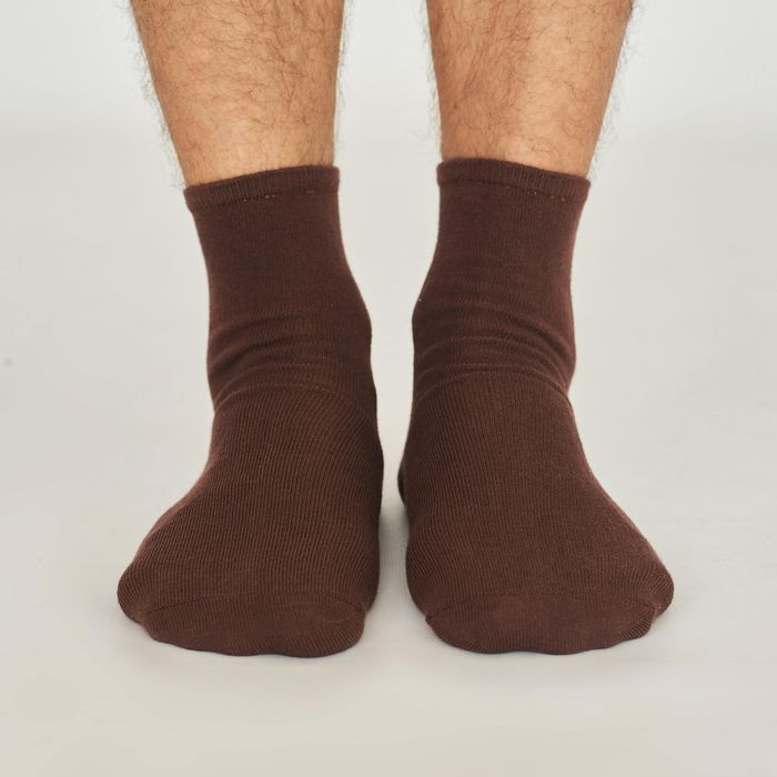 Шкарпетки чоловічі "Класичні" з середнім пагомілком з індійської бавовни, коричневі