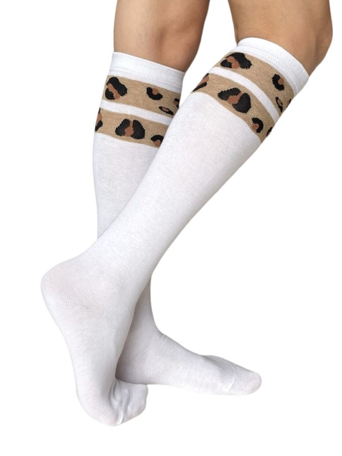 Knee length Socks "Leo", white