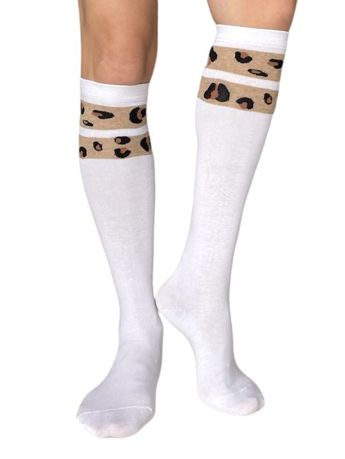 Knee length Socks "Leo", white