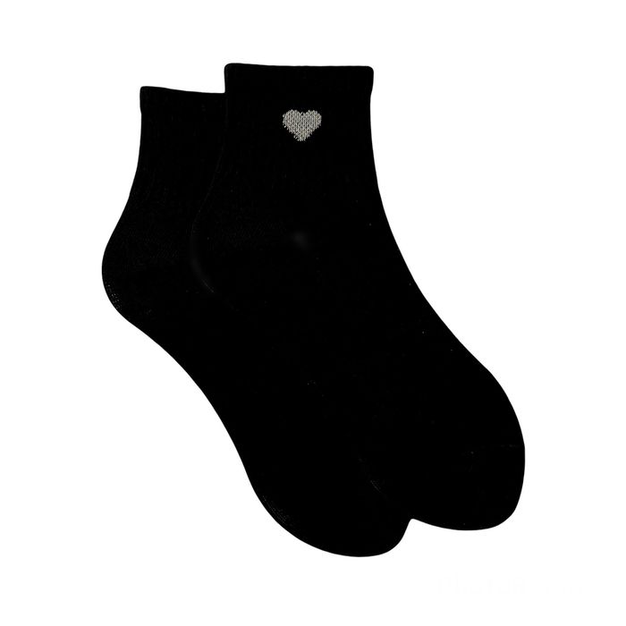 Шкарпетки жіночі "Люрексне сердечко" з індійської бавовни, чорні, 38-40