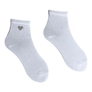 Шкарпетки жіночі "Люрексне сердечко" з індійської бавовни, білі, 35-37