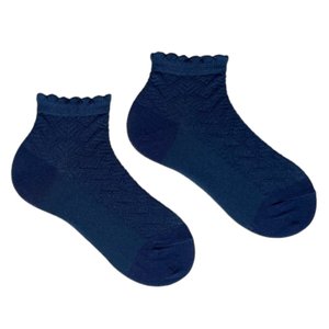 Шкарпетки дитячі "Ажур" для Дівчаток з індійської бавовни, темно сині