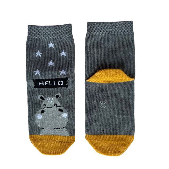 Children's socks "Hippo" from Indian cotton