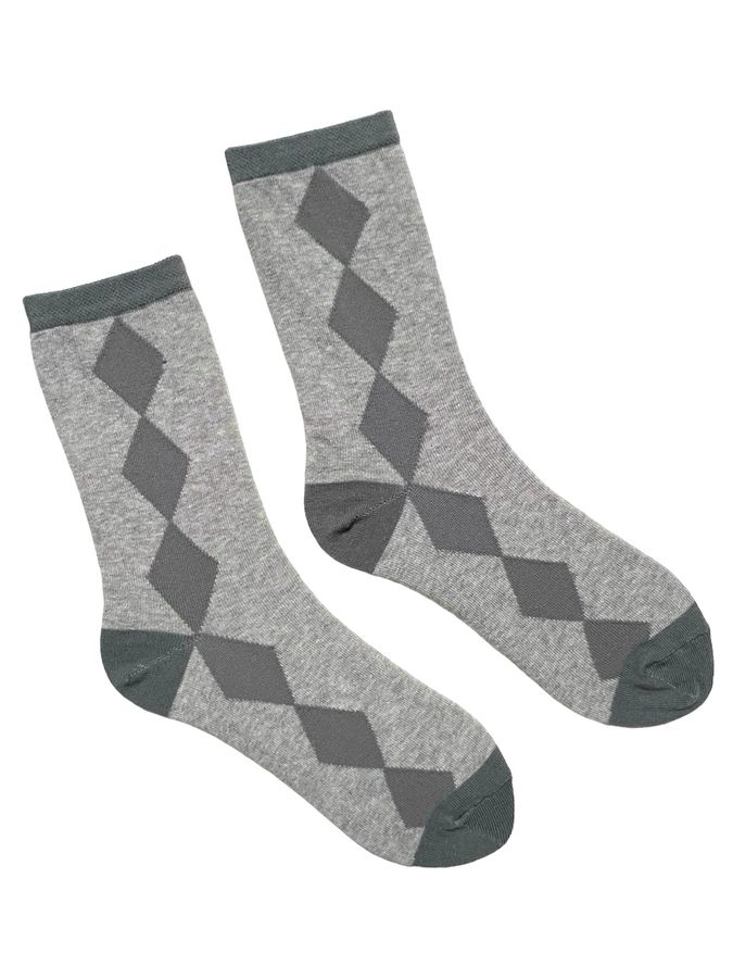 Шкарпетки жіночі "Ромби" з індійської бавовни, сірі меланж, 38-40
