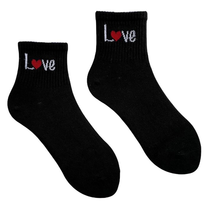 Шкарпетки жіночі "LOVE" з індійської бавовни, чорні, 38-40