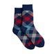 Men's socks "Colored squares", made from Indian cotton, blue, 41-43