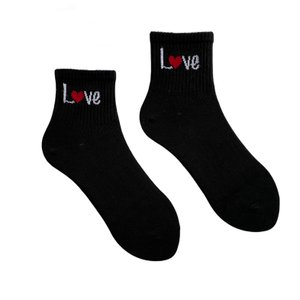 Шкарпетки жіночі "LOVE" з індійської бавовни, чорні, 35-37