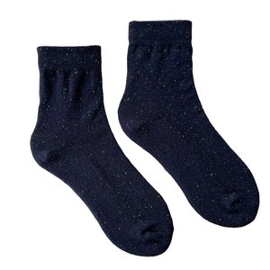 Женские зимние носки с махровой стопой, индийский хлопок, т.синие