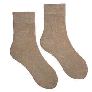 Женские зимние носки с махровой стопой, индийский хлопок, бежевый менанж