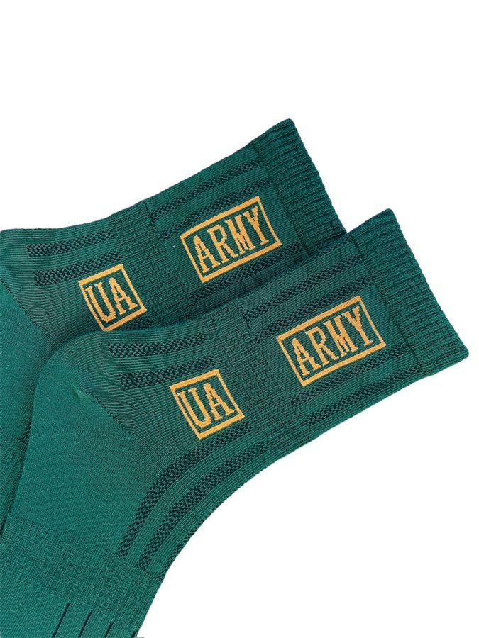 Tactical men's socks "UA ARMY", made from Indian cotton, dark green