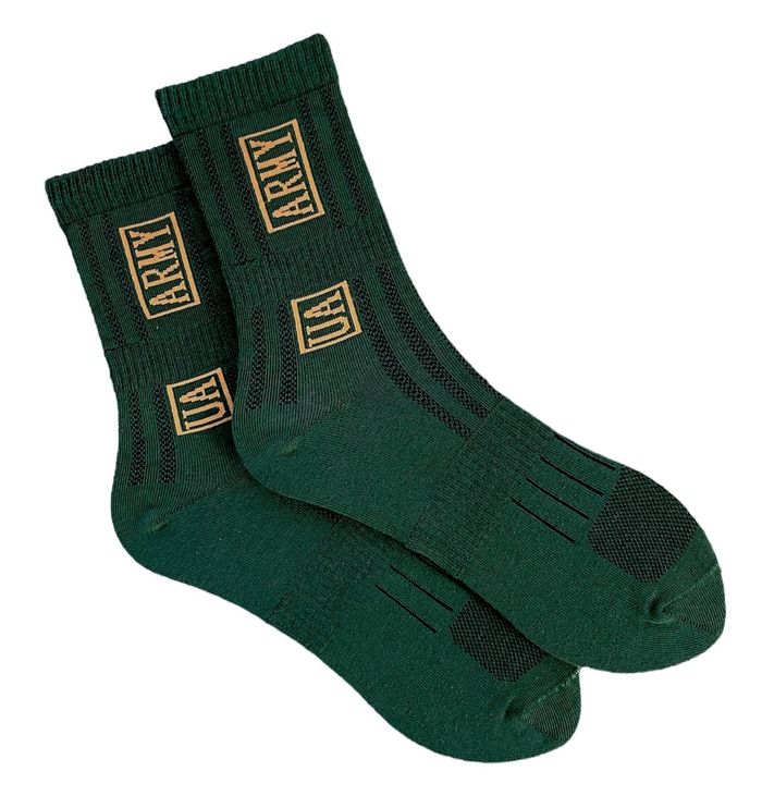 Tactical men's socks "UA ARMY", made from Indian cotton, dark green