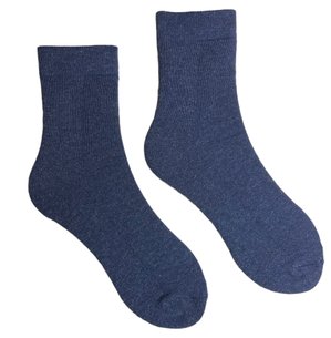 Жіночі шкарпетки з махровою стопою, індійська бавовна, т.сині меланж