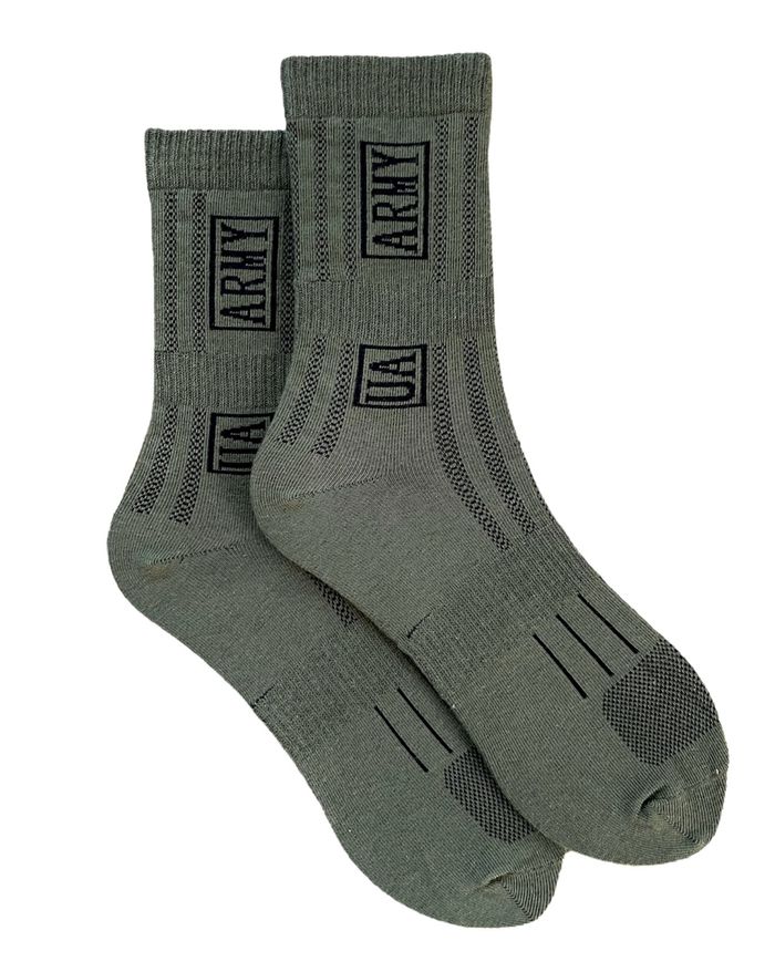 Tactical men's socks "UA ARMY", made from Indian cotton, khaki