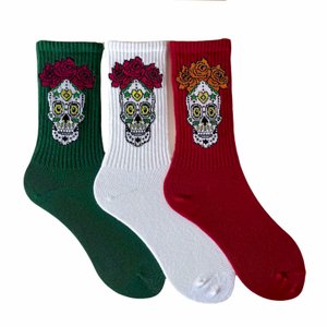 Women's cotton Socks Set "Calavera" made from Indian cotton, 3 pairs