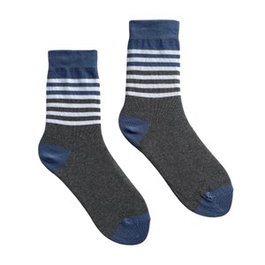 Men's socks "Stripes", made from Indian cotton, grey, 44-45