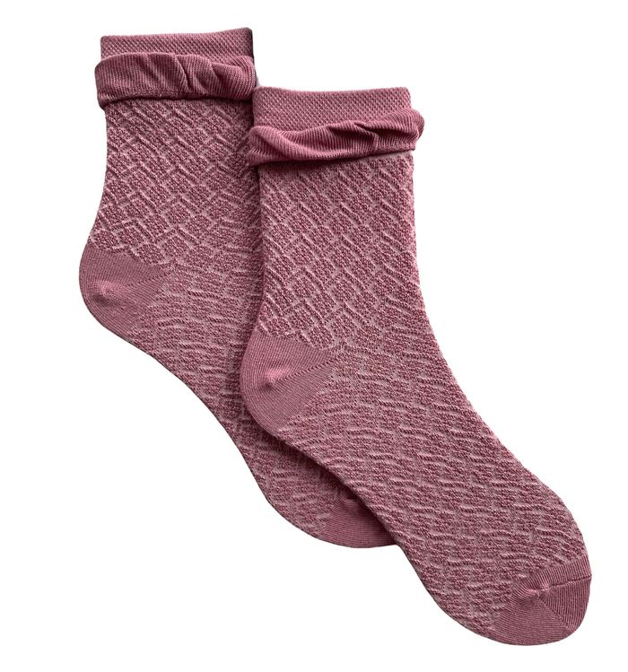 Women's Jacquard Socks "Double eraser" made from Indian cotton, powder, 38-40