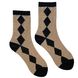 Women's Socks "Black Diamonds" made from Indian cotton, beige melange, 35-37