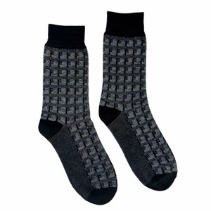 Men's jacquard socks made from Indian cotton, black, pp.44-45