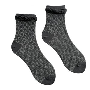 Жіночі жакардові шкарпетки "Подвійний борт" з індійської бавовни, темно сірі, 38-40