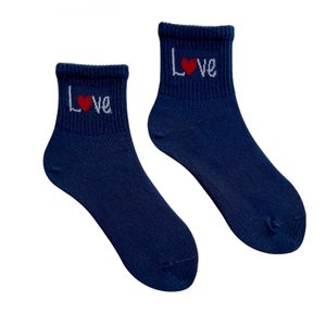 Шкарпетки жіночі "LOVE" з індійської бавовни, сині, 38-40