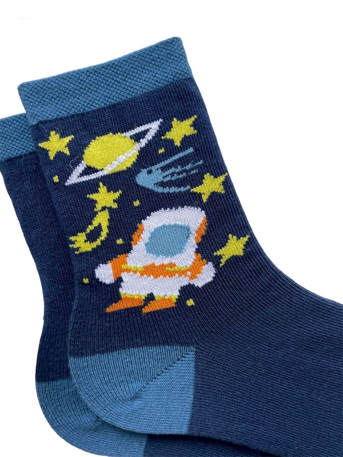 Шкарпетки дитячі "Космос" з індійської бавовни, 18-20