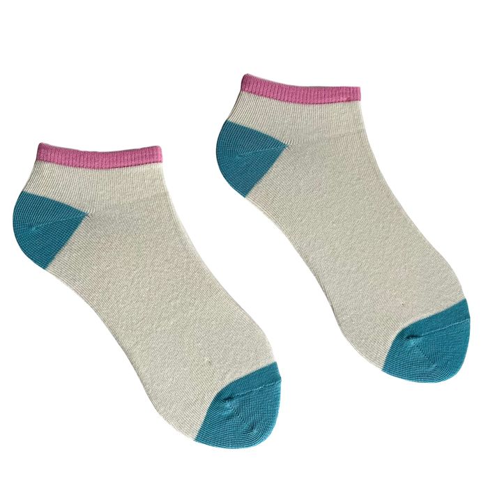 Women's ankle Socks made from Indian cotton, milky