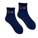 Women's Socks "LOVE" made from Indian cotton, blue, 38-40