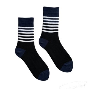 Men's socks "Stripes", made from Indian cotton, black, 44-45