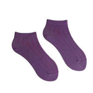 Women's ankle socks with slits made of Indian cotton, purple