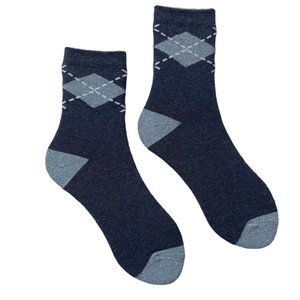 Женские махровые носки с индийского хлопка, синие меланж, 38-40