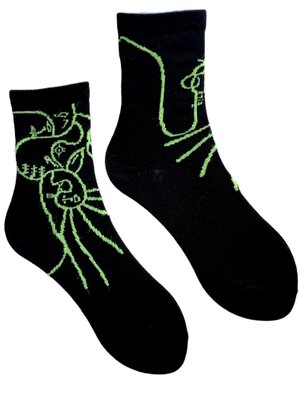 Socks "Weirdy" made from Indian cotton, black